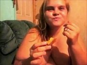 Amanda Fat Ass Eats 2 Grill Cheese Sandwhichs Making Her Fatter