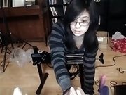 Crazy Webcam record with Asian, Masturbation scenes