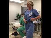 Milf nurse gets fired for showing pussy