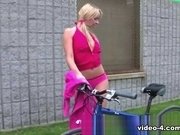 Candy Kiss in Masturbating on a Bike - PegasProductions