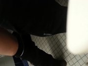 Cute teen in toilet